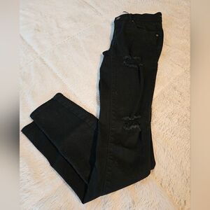 RSQ Ibiza Skinny Jeans Distressed, Ripped Black, Junior Size 1